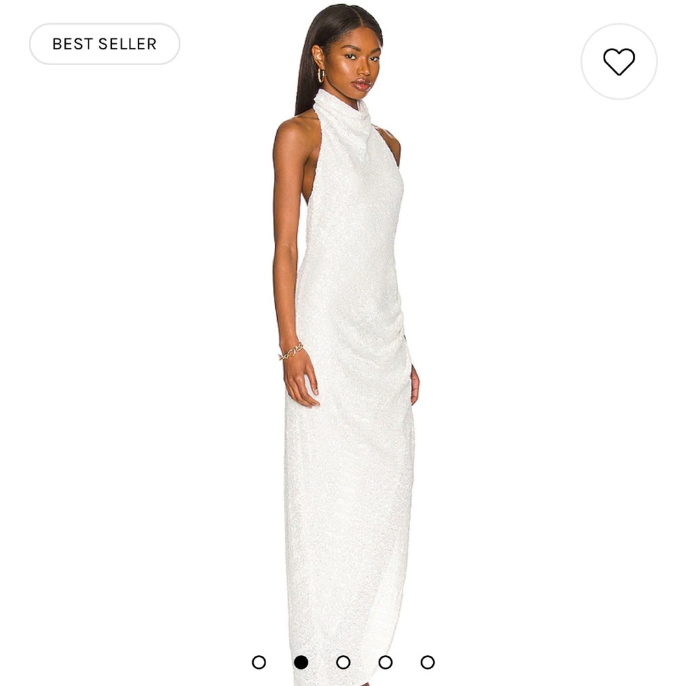 Amanda Uprichard Samba Gown in White Sequin